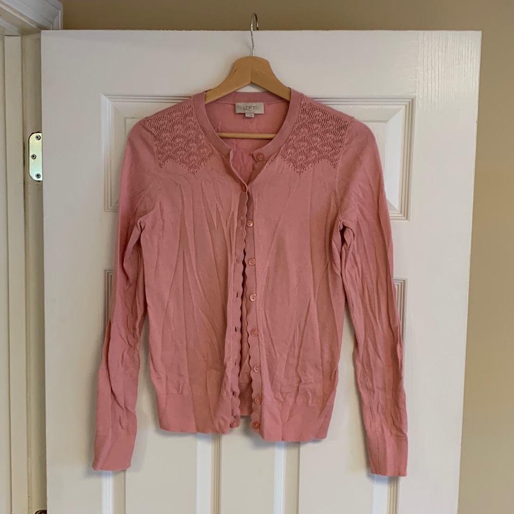 Pink Loft cardigan, small
